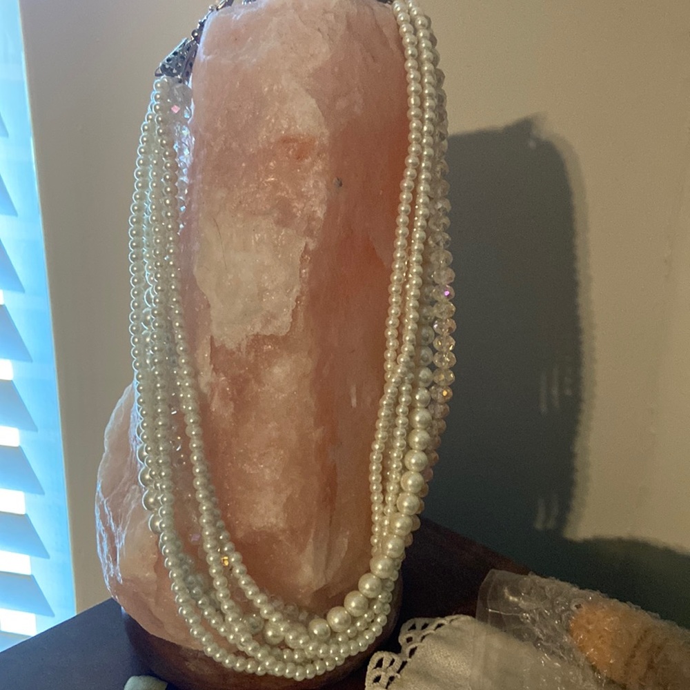 Multi strand pearl necklace